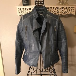 💙 Faux blue leather jacket M 💙